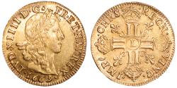 World Coins - Louis XIV Gold - Louis d'or - au buste juvénile - 1669 L Bayonne
