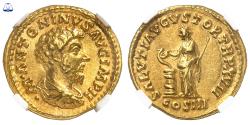Ancient Coins - Marc Aurelius Gold Aureus - NGC AU strike 5/5 - surface 5/5