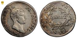 World Coins - Bonaparte Quart de franc - AN 12 T Nantes - PCGS XF 40 - 10 126 examples