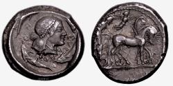 Ancient Coins - Sicily Tetradrachm - Syracuse - Pedigree 25 october 1955