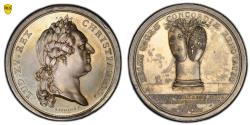 World Coins - Louis XV Silver Medal - Louis XV - Signature B.Duvivier - PCGS MS 62