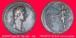 Ancient Coins - DOMITIAN (81-96 AD) - AS - MONETA - with scales - the female personification of minting - and the goddess of modern coin-collectors? - popular reverse - nice VF