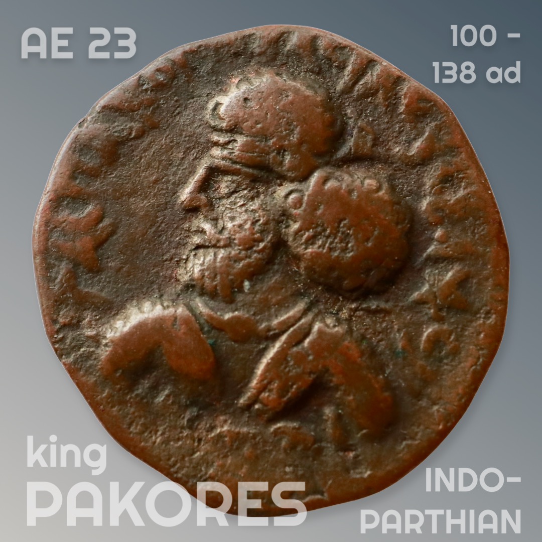 INDO-PARTHIAN - king PAKORES (100-138 AD) - Æ 23 - tetradrachme