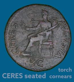 Ancient Coins - CLAUDIUS (41-54 AD) DUPONDIUS - reverse: CERES seated with corn-ears and torch - even brown patina - nice portrait - the coin feels good in hand - VF