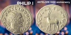 Ancient Coins - PHILIP I "the Arab" (244-249 AD) silver ANTONINIANUS - 1000th ANNIVERSARY 248 AD - nice coin from SEABY february 1981 - aEF