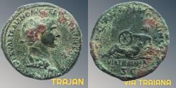 Ancient Coins - TRAJAN (96-117 AD) - DUPONDIUS - VIA TRAIANA REVERSE - aVF
