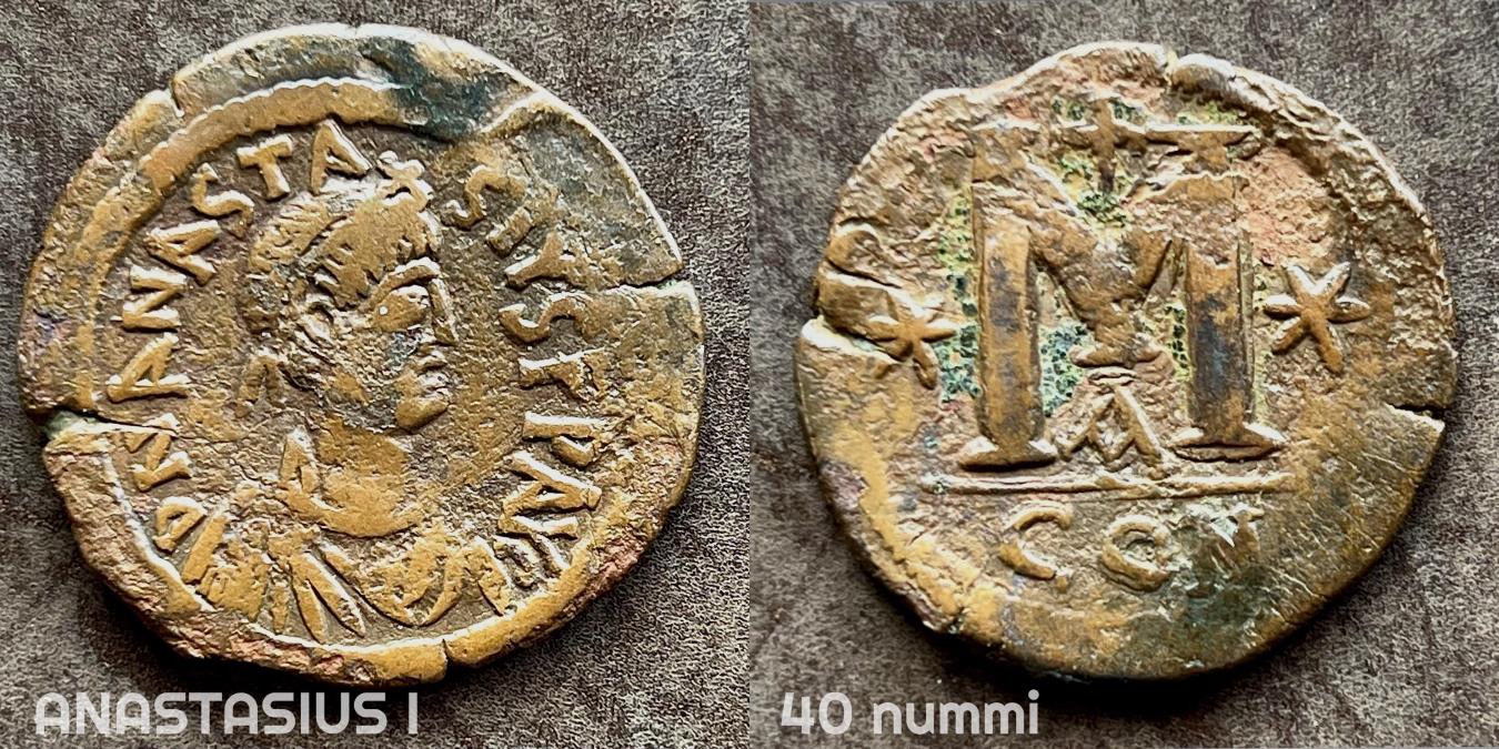 ANASTASIUS 491-518 AD - AE Follis, M = 40 NUMMI