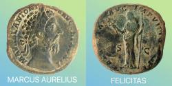 Ancient Coins - MARCUS AURELIUS (161-180 AD) - nice-sestertius-PORTRAIT-COIN of the PHILOSOPHER emperor