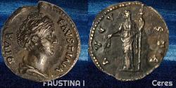 Ancient Coins - FAUSTINA I - the elder - DENARIUS - lovely dark silver tone - aEF (died 141 AD)