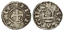 World Coins - Achaia Principality. Charles II. of Anjou (1285 - 1289 AD). Denier (silver)
