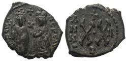 Ancient Coins - Phocas (602–610 AD). 1/2 Follis (20 Nummi). 603/604 AD (Year 2). Theoupolis (Antiochia)