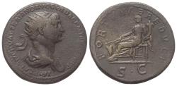 Ancient Coins - Traianus (98-117 AD). Dupondius (brass), 112-114 AD, Rome