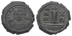 Ancient Coins - Mauricius Tiberius (582 - 602). Decanummion (Bronze), 593 / 594, Antiochia (Theoupolis).