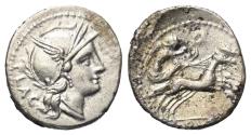 Ancient Coins - L. Rutilius Flaccus. Denarius (silver). 77 BC, Rome