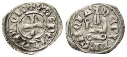 World Coins - Achaia Principality. Isabella (1297–1301). Denier (Silver)