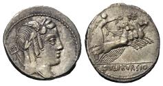 Ancient Coins - L. Iulius Bursio. Denarius (silver). 85 BC, Rome