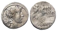 Ancient Coins - C. Vibius Pansa (90 BC). Denarius (silver). 90 BC, Rome
