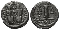 Ancient Coins - Justin II (565–578 AD). Dekanummion. 571–572 AD. Nicomedia