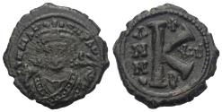 Ancient Coins - Mauricius Tiberius (582–602 AD). 1/2 Follis (20 Nummi). 596–597 AD. Antiochia (Theoupolis)
