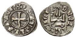 World Coins - Achaia Principality. Isabella (1297–1301). Denier (Silver)