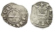 World Coins - Achaia Principality. Wilhelm of Villehardouin (1246 – 1278). Denar (Silver)