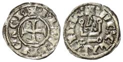World Coins - Achaia Principality. Charles II. of Anjou (1285 - 1289 AD). Denier (silver)