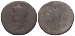 Ancient Coins - Claudius (41-54 AD). Restitution issue struck under Titus. Sestertius (bronze), 80-81 AD, Rome