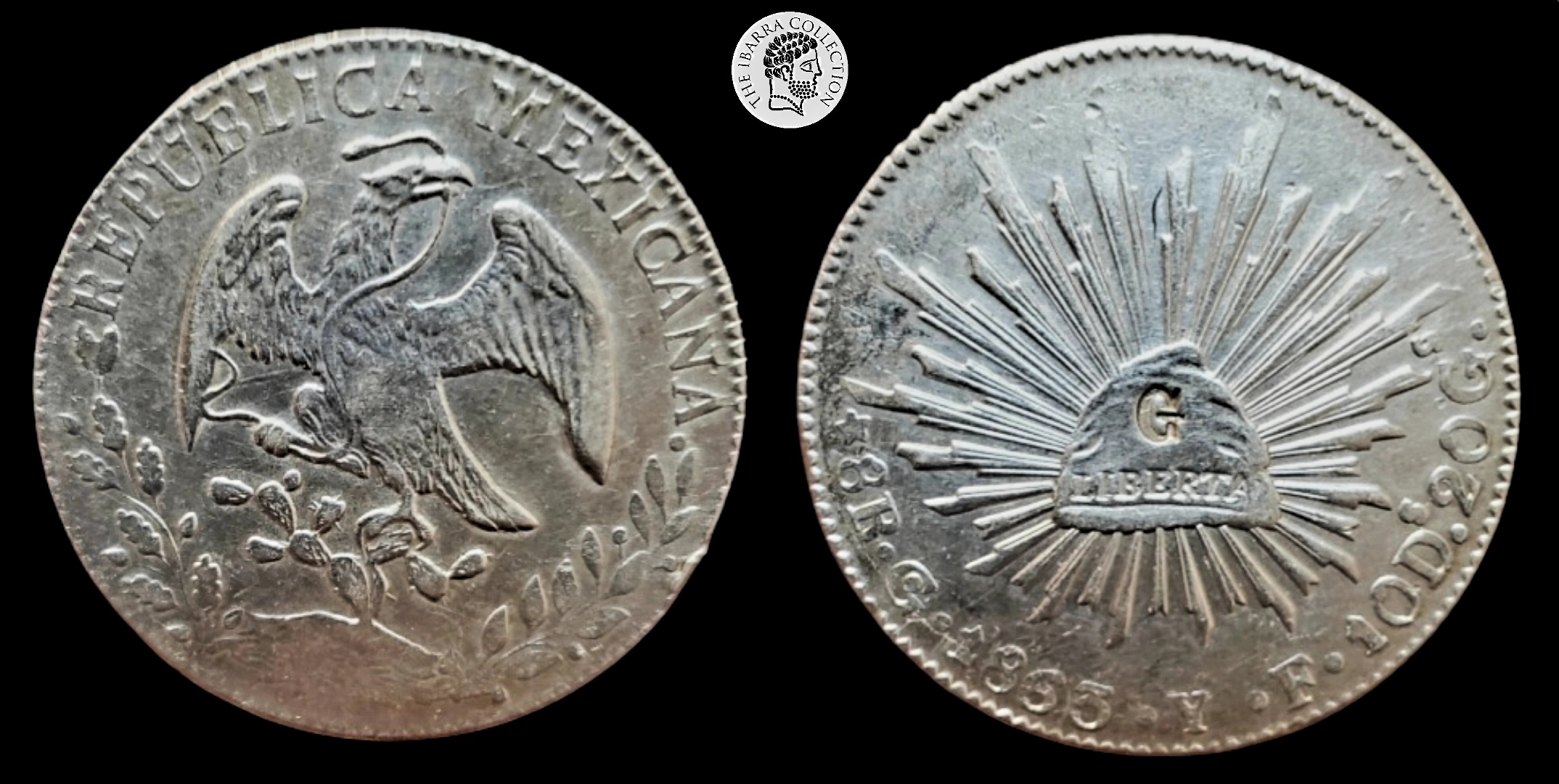 Mexico, First Republic, 1863 Go YF, Silver 8 Reales, Guanajuato