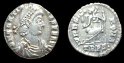 Ancient Coins - Gratian. AD 367-383. AR Siliqua. Treveri (Trier) mint. aEF.