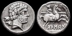 Ancient Coins - Bolskan. Denarius. 180-20 B.C. Huesca, Spain. Very Fine.