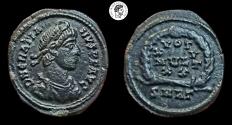 Ancient Coins - Gratian AE Nummus. 367-375 AD. Rome mint. Very Fine.