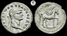 Ancient Coins - DOMITIAN (Caesar, 69-81). Denarius. Rome mint. aVF.