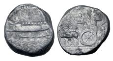 Ancient Coins - Phoenicia, Sidon AR Dishekel. Uncertain king, early-mid 4th century BC. VF.