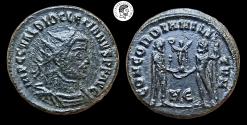 Ancient Coins - Diocletian. AE Follis. 284-305 AD. Heraclea mint. Green patina. Very Fine.