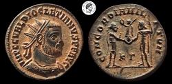 Ancient Coins - Diocletian. AE Follis. 284-305 AD. Cyzicus mint. Nice brown patina. Very Fine.