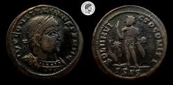 Ancient Coins - Constantine I 'the Great'. AE Follis. Siscia mint. 307/10-337 AD. Nice black patina. VF.