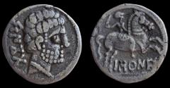 Ancient Coins - Spain, Barskunes AR Denarius. ca 150–100 BC.