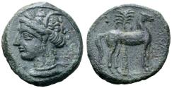 Ancient Coins - North Africa, Carthage Æ. Uncertain mint in Sicily or Carthage, circa 400-350 BC. Extremely Fine.