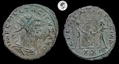 Ancient Coins - Tacitus, AE Antoninianus. 275-276 AD. Antioch mint. Beautiful patina, almost full silvering. VF.