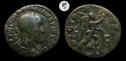 Ancient Coins - Maximinus I Thrax. AE Sestertius. Rome Mint. 235-238 AD. Nice green patina some red spots on rev. aVF.