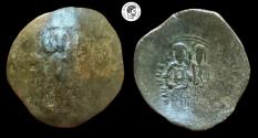 Ancient Coins - Manuel I Comnenus. 1143-1180 AD. Billon Aspron Trachy. Constantinople mint. aVF.