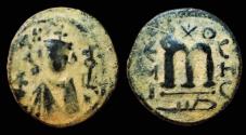 Ancient Coins - Arab-Byzantine, Umayyad Caliphate. Æ Fals. Hims (Emesa), circa AD 685-690.Scarce. VF. Earthen patina.