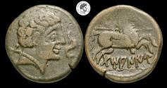 Ancient Coins - Iberia, Tamaniu. Ca. 100 B.C. AE 23. VF, greenish-brown patina.