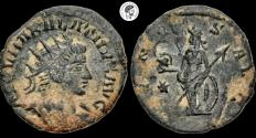 Ancient Coins - Vabalathus. Usurper, AD 268-272. Antoninianus. Antioch mint. Earthen deposits. Near EF. Rare.