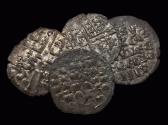 Ancient Coins - Lot of 4 BI Dinar from the Kingdom of Castille and Leon. Alfonso X (1252-1284 AD). "Six Line Dinar". VF to aEF. Sold as is.