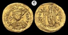 Ancient Coins - Leo I AV Solidus. Constantinople mint, AD 462 or 466. Very Fine.