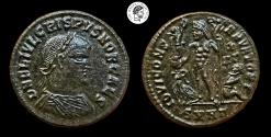 Ancient Coins - Crispus as Caesar, 317-326 AD. AE Follis. Nicomedia mint. Nice brown patina. EF.