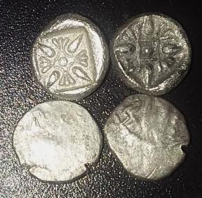 Lot of 4 Greek AR Fractions. Circa 500-300BC | Greek Coins