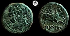 Ancient Coins - BELIKIOM As. 120-20 a.C. Belchite (Zaragoza). Rare! Very Fine.