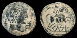 Ancient Coins - Celt-Iberian Kelse. AS. AE.120-50 B.C. Velilla de Ebro (Zaragoza). Very Fine. Beautiful Patina.